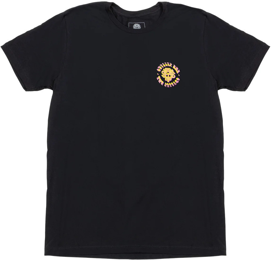 T-Shirt Bethel schwarz, Logo gelb/pink fade, XXL