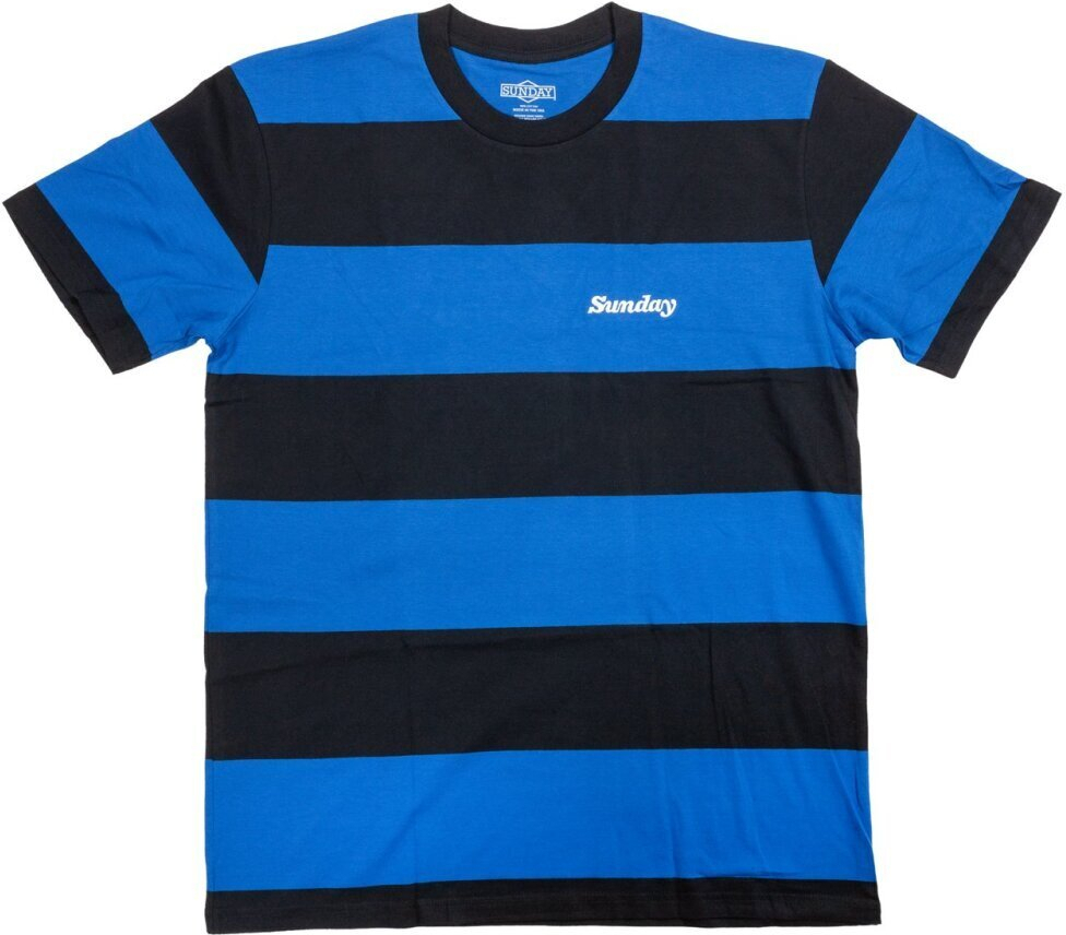 T-Shirt Game blau/schwarz gestreift, XXL